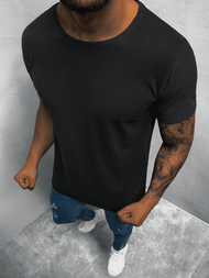 T-Shirt męski bez nadruku czarny OZONEE O/BL83