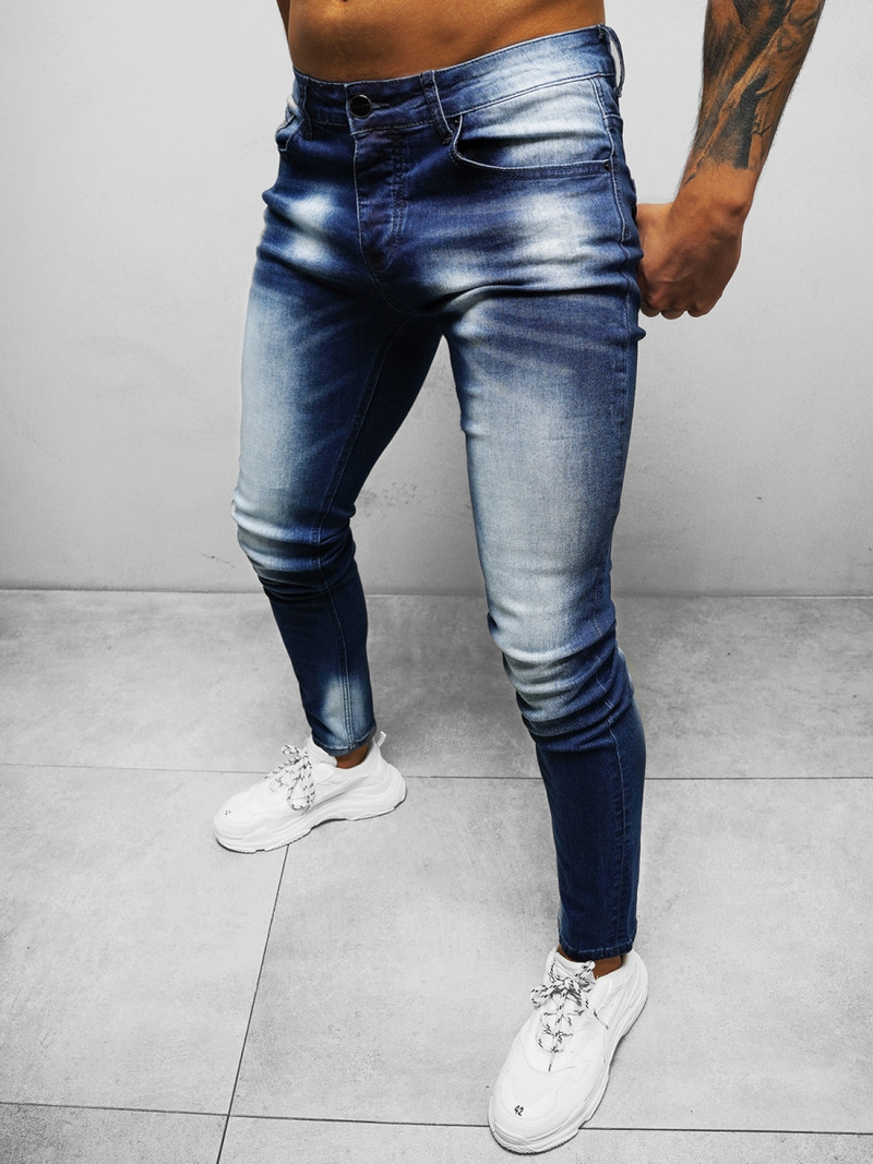 Spodnie jeansowe męskie ciemnoniebieskie OZONEE NB/MP0019BS