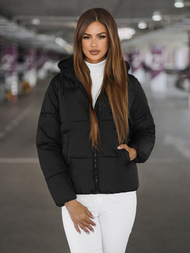 Kurtka zimowa damska pikowana czarna OZONEE JS/16M9187/392Z