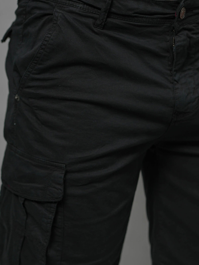 Spodenki męskie chino czarne OZONEE T/XX160086/1Z
