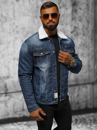 Чоловіча джинсова куртка tемно-cиня OZONEE NB/MJ516BSZ