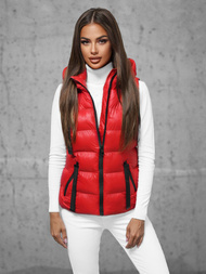 Стьобаний жіночий жилет червона OZONEE JS/5M3133/270