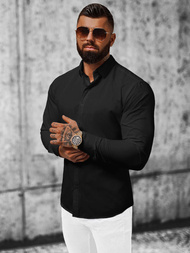 Класична сорочка чоловіча чорна OZONEE O/V35