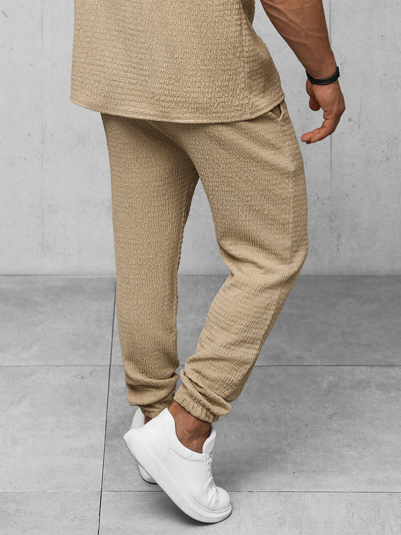 Spodnie dresowe męskie camelowe OZONEE O/K960SP