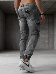 Spodnie jeansowe męskie slim fit grafitowe OZONEE O/E10017