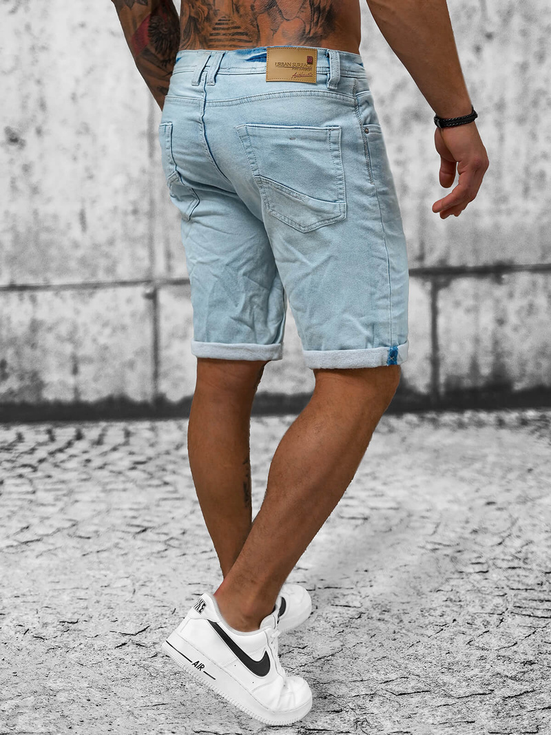 Spodenki męskie jeansowe jasno-niebieskie OZONEE O/19200