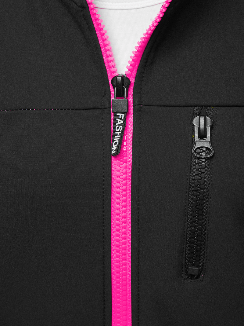 Kurtka softshell damska z kapturem czarna OZONEE JS/KSW6007