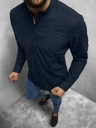 Koszula męska ze stójką granatowa OZONEE O/3013Z