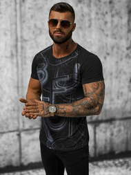 T-shirt męski czarny OZONEE O/T132/3Z