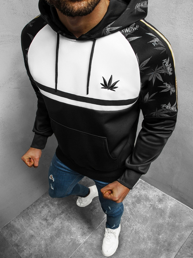 Bluza z kapturem męska czarna OZONEE O/HM620