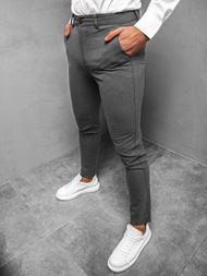 Spodnie męskie chino materiałowe grafitowe OZONEE DJ/5535