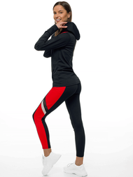 Komplet dresowy dwuczęściowy czarno-czerwony OZONEE JS/YW06005/1/5