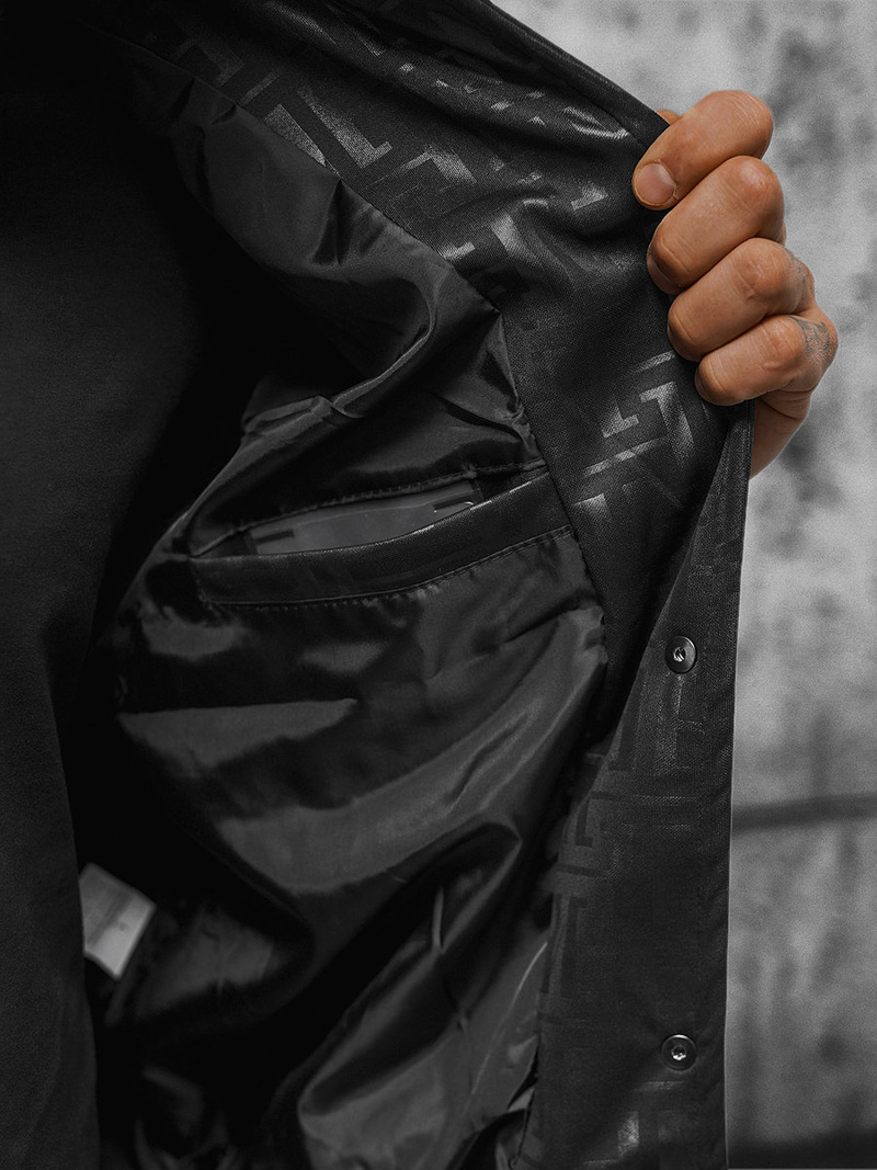 Kurtka przejściowa męska bomberka czarna OZONEE O/3A172