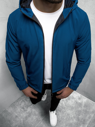 Kurtka przejściowa męska z kapturem indygo OZONEE JS/HH035/58