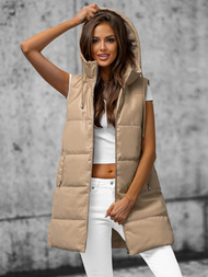 Стьобаний жіночий жилет Бежева OZONEE O/AY756Z