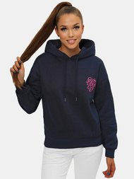 Bluza z kapturem damska granatowa OZONEE JS/B26013Z