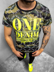 T-Shirt męski z nadrukiem czarny OZONEE JS/KS2555