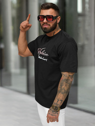 T-shirt męski loose fit czarny OZONEE O/YN2/632