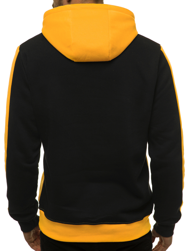 Bluza z kapturem męska czarno-żółta OZONEE JS/KS2165