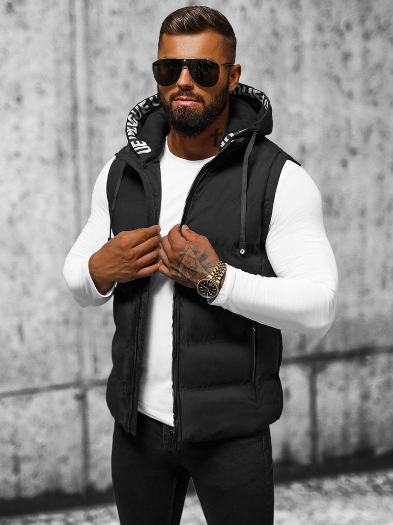 Безрукавка чоловіча чорна OZONEE JS/5M758/392Z