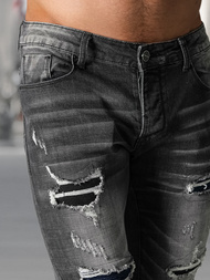 Spodnie jeansowe męskie slim fit czarne OZONEE NB/MP0075NZ