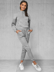 Komplet dresowy dwuczęściowy damski szary OZONEE JS/8C70/2
