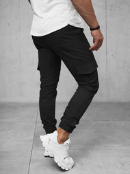 Spodnie męskie chino joggery czarne OZONEE A/404