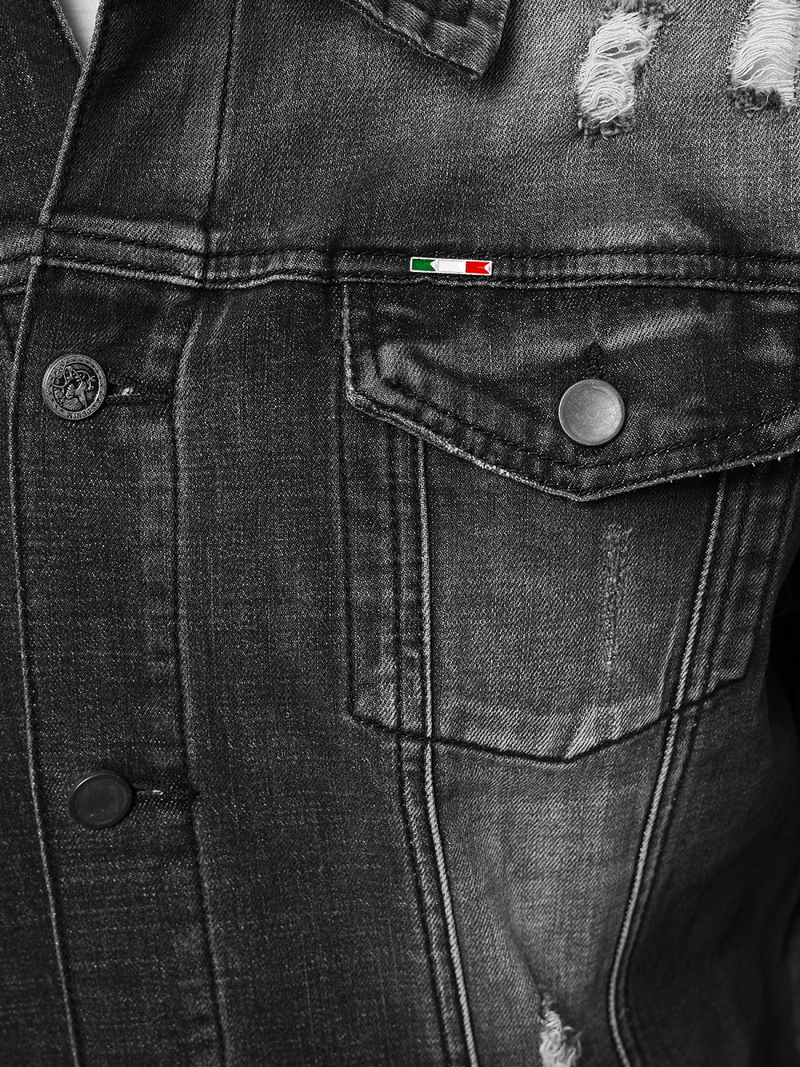 Kurtka męska jeansowa szara OZONEE NB/MJ511G