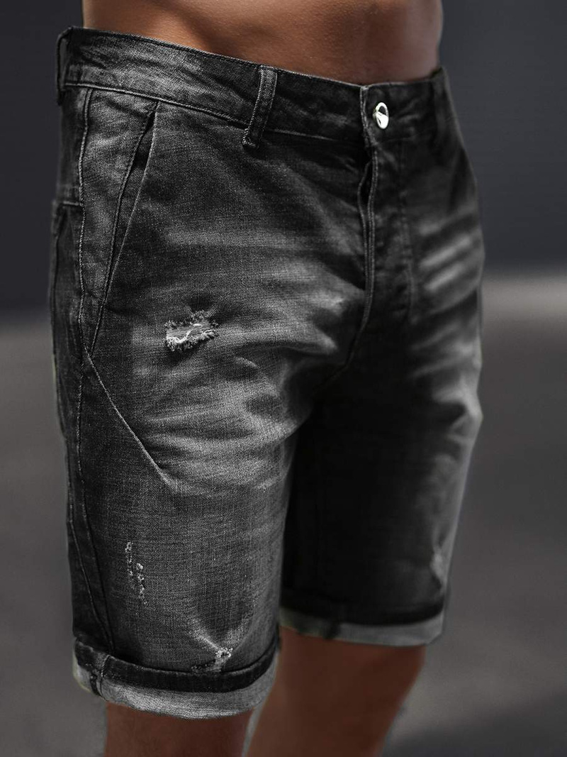 Spodenki męskie jeansowe czarne OZONEE NB/MP0042NZ