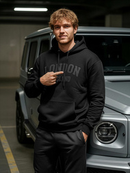 Bluza z kapturem męska czarna OZONEE JS/8B1986/3