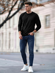 Spodnie jeansowe męskie slim fit ciemno-niebieskie OZONEE O/JK2951Z