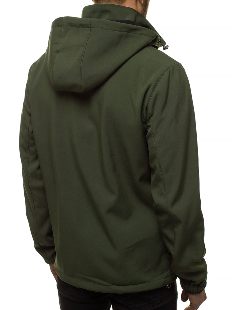 Kurtka softshell męska z kapturem zielona OZONEE JS/56008Z