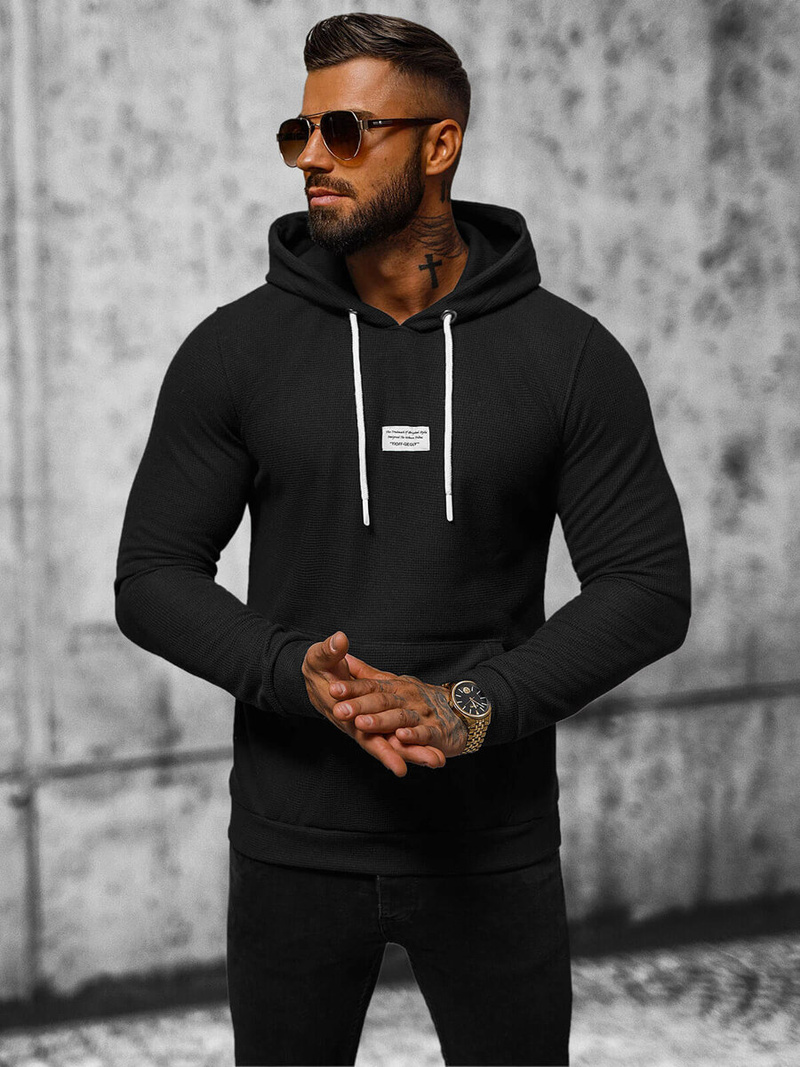 Толстовка чоловіча чорна OZONEE O/TB2216