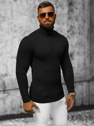 Sweter męski golf czarny OZONEE L/2467Z