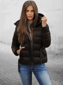 Kurtka zimowa damska pikowana czekoladowa OZONEE JS/M782/392Z