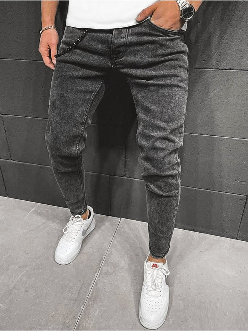 Spodnie jeansowe męskie czarne OZONEE O/B5912