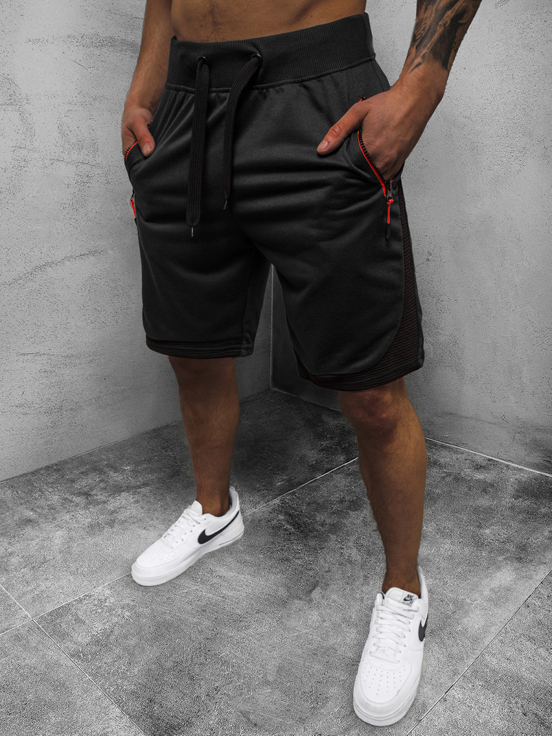 Spodenki dresowe męskie czarne OZONEE JS/68K10267