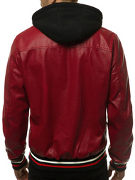 Kurtka skórzana męska bordowa OZONEE N/6188