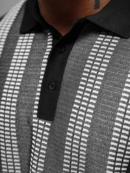 Koszulka męska polo czarna OZONEE O/3C360