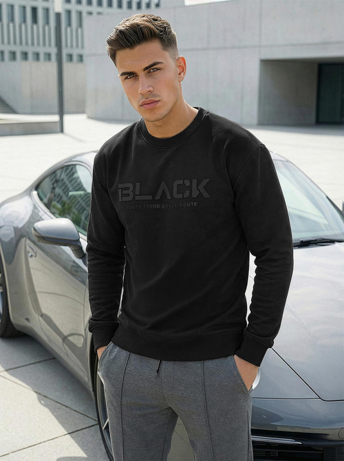 Чоловічий світшот чорний OZONEE JS/8B1992/3