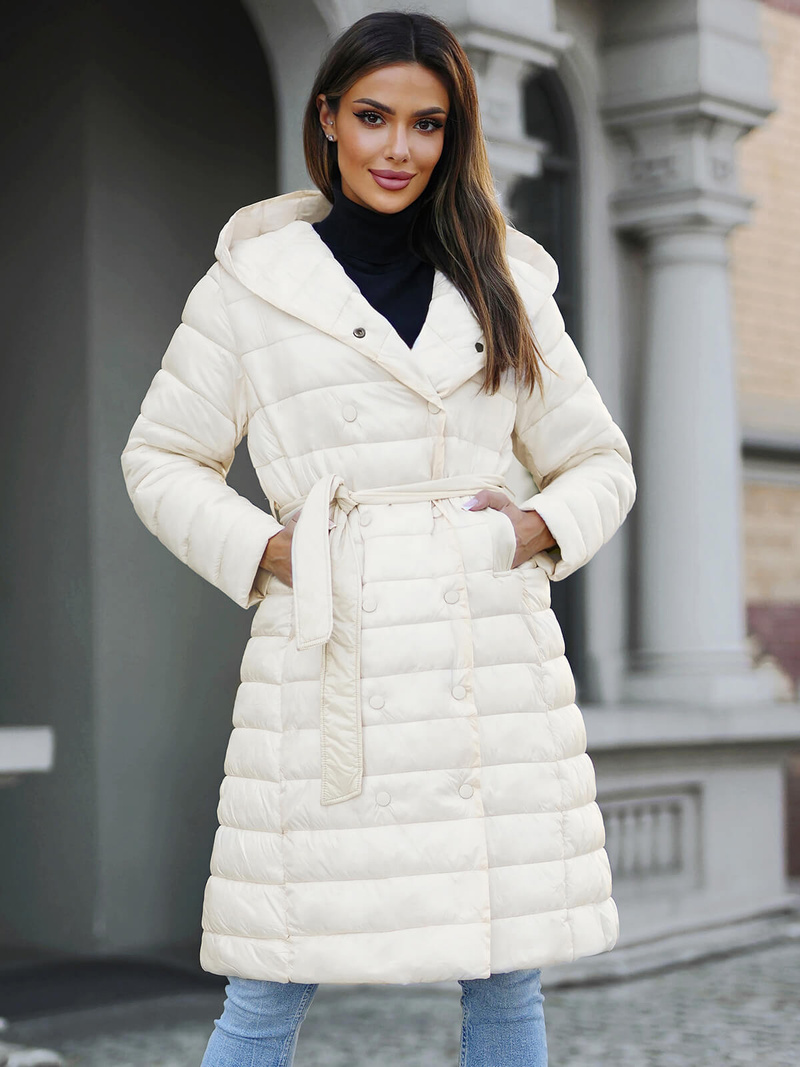 Жіноче пальто екрю OZONEE JS/5M3159/254