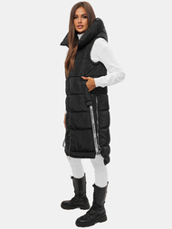 Стьобаний жіночий жилет чорний OZONEE O/DK113/1