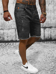 Чоловічі джинсові шорти чорні OZONEE O/24000