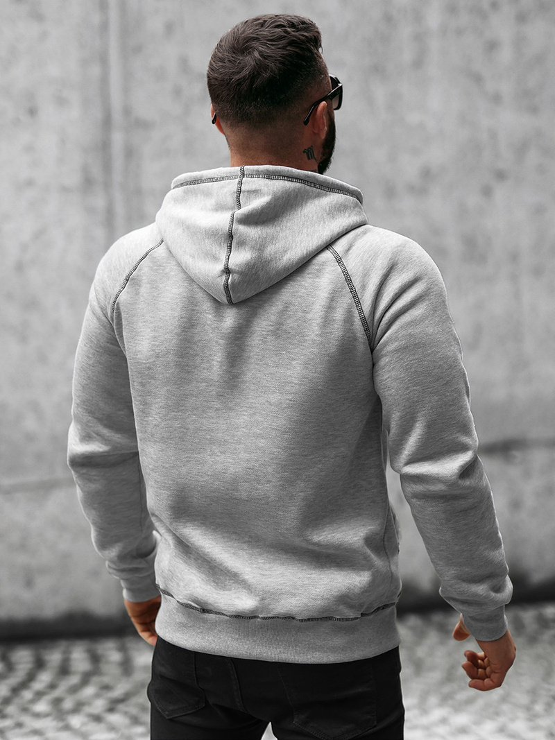 Bluza z kapturem męska szara OZONEE O/8B152/2