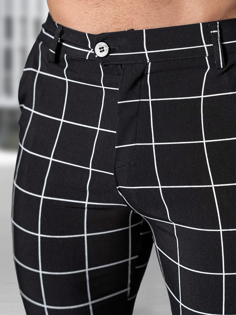 Spodnie męskie chino materiałowe czarne OZONEE O/P4009Z