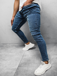 Spodnie jeansowe męskie ciemno-niebieskie OZONEE DP/697/1