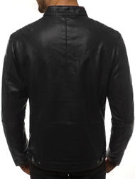Kurtka skórzana męska czarna OZONEE JB/JP1129