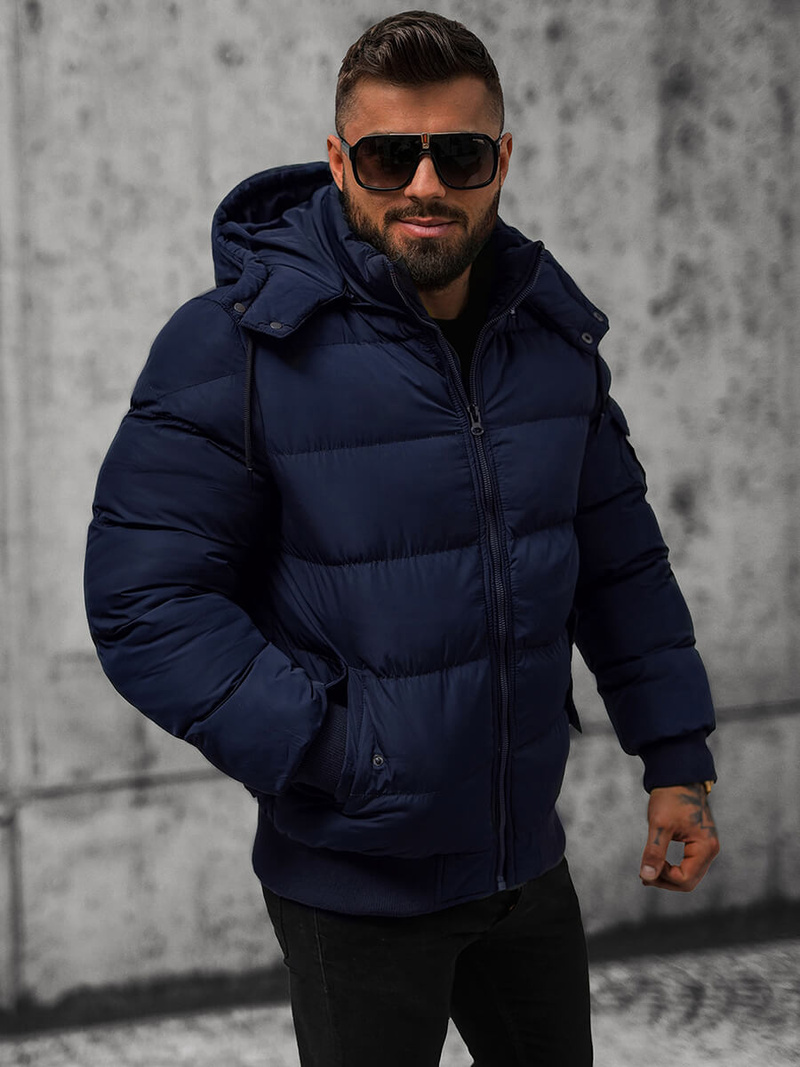 Kurtka zimowa męska pikowana granatowa OZONEE JS/27M8111