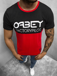 T-Shirt męski z nadrukiem czarny OZONEE O/1179Z