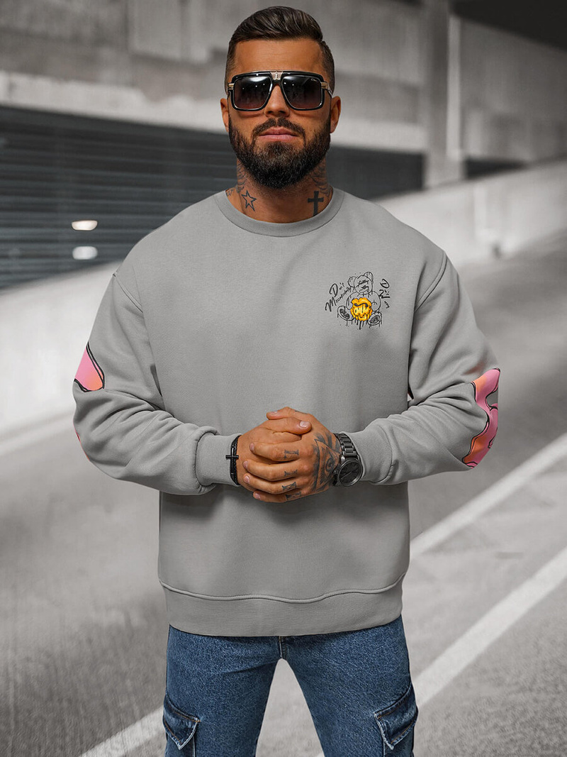 Bluza oversize szara OZONEE O/SWE23041